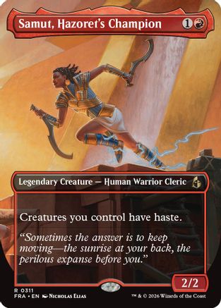 Image of Samut, Hazorer's Champion (Borderless) (FRA-311) - Reality Fracture Foil