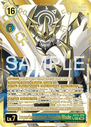 Image of Imperialdramon: Paladin Mode (Rare Pull) (EX13-076) - Chivalrous XIII Foil