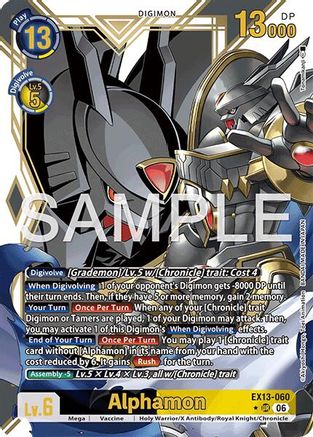 Image of Alphamon (Alternate Art) (EX13-060) - Chivalrous XIII Foil
