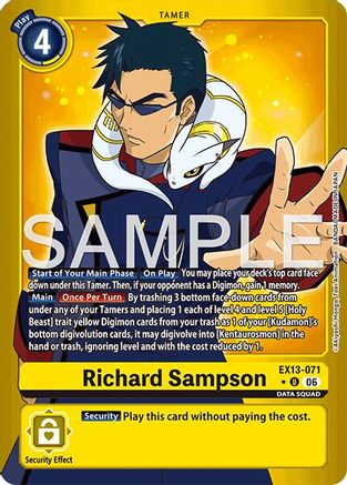 Image of Richard Sampson (Limited Foil) (EX13-071) - Chivalrous XIII Foil