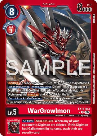 Image of WarGrowlmon (Limited Foil) (EX13-013) - Chivalrous XIII Foil