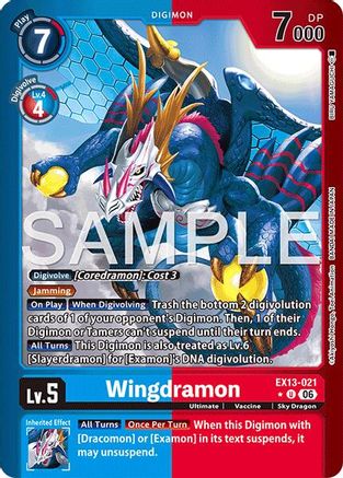 Image of Wingdramon (Limited Foil) (EX13-021) - Chivalrous XIII Foil