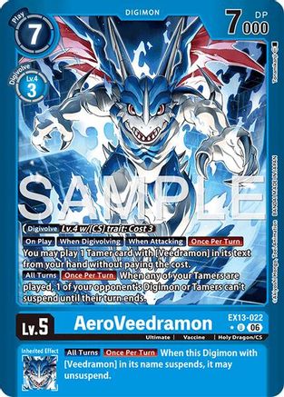 Image of AeroVeedramon (Limited Foil) (EX13-022) - Chivalrous XIII