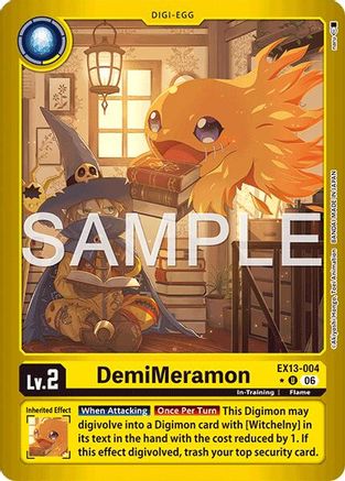 Image of DemiMeramon (Limited Foil) (EX13-004) - Chivalrous XIII Foil