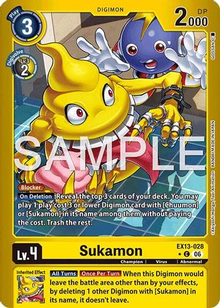 Image of Sukamon (Limited Foil) (EX13-028) - Chivalrous XIII Foil