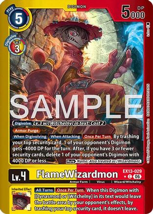 Image of FlameWizardmon (Limited Foil) (EX13-029) - Chivalrous XIII Foil