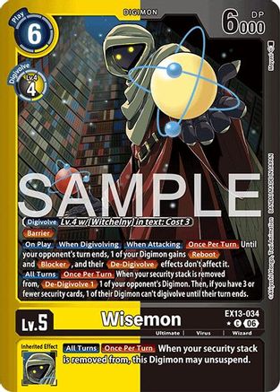 Image of Wisemon (Limited Foil) (EX13-034) - Chivalrous XIII Foil
