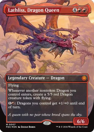 Image of Lathliss, Dragon Queen (Borderless) (FDC-007) - Commander: Foundations Foil
