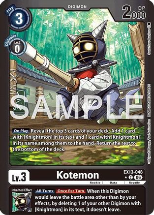 Image of Kotemon (Limited Foil) (EX13-048) - Chivalrous XIII Foil