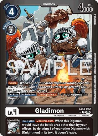 Image of Gladimon (Limited Foil) (EX13-052) - Chivalrous XIII Foil