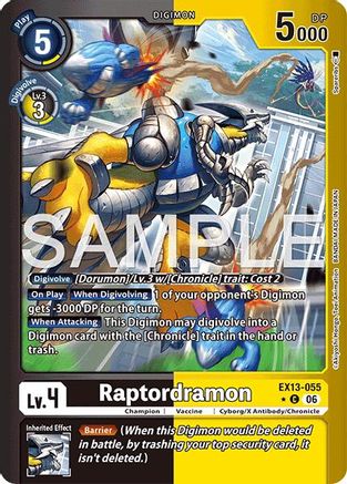 Image of Raptordramon (Limited Foil) (EX13-055) - Chivalrous XIII Foil