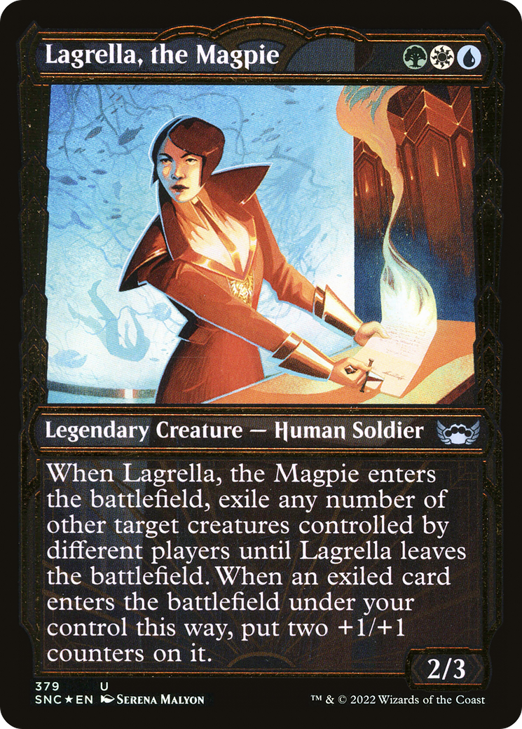 Image of Lagrella, the Magpie (Showcase Golden Age Gilded Foil) [Streets of New Capenna]
