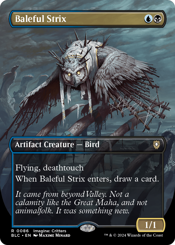 Image of Baleful Strix (Borderless) [Bloomburrow Commander]