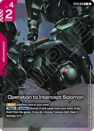 Image of Operation to Intercept Solomon (C+) (ST13-015) - Starter Deck 13 Silent Barrage Holofoil