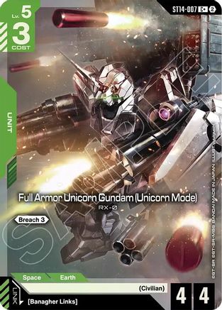 Image of Full Armor Unicorn Gundam (Unicorn Mode) (C+) (ST14-007) - Starter Deck 14 Heavy Dominion Holofoil