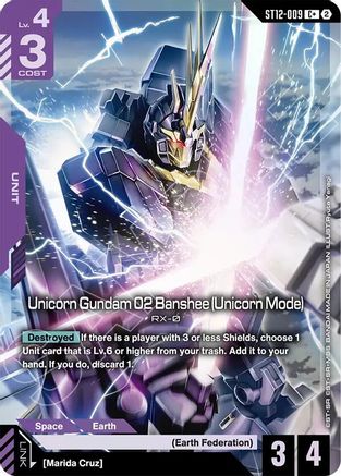 Image of Unicorn Gundam 02 Banshee (Unicorn Mode) (C+) (ST12-009) - Starter Deck 12 Raging Onslaught Holofoil