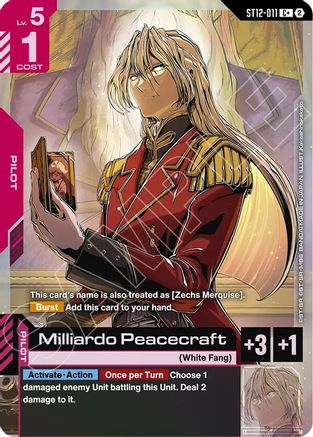 Image of Milliardo Peacecraft (C+) (ST12-011) - Starter Deck 12 Raging Onslaught Holofoil