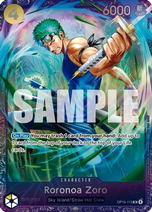Image of Roronoa Zoro (Treasure Cup August 2026) (OP15-113) - One Piece Promotion Cards Foil