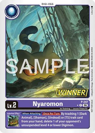 Image of Nyaromon (Official Store Tournament 2026 Vol. 4 Winner) (P-247) - Digimon Promotion Cards Foil