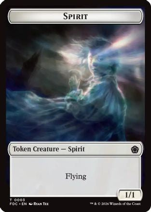 Image of Spirit // Clue Double-Sided Token (FDC-3 // 13) - Commander: Foundations