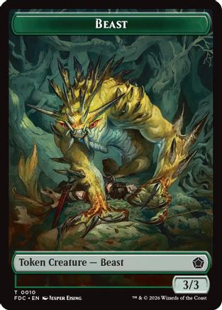 Image of Beast // Phyrexian Beast Double-Sided Token (FDC-10 // 11) - Commander: Foundations