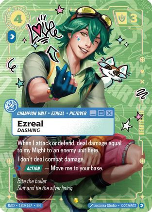 Image of Ezreal, Dashing (Showcase) (180/167) - Radiance Foil
