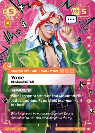 Image of Yone, Blademaster (Showcase) (181/167) - Radiance Foil