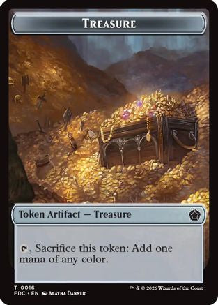 Image of Treasure // The Monarch Double-Sided Token (FDC-16 // 17) - Commander: Foundations