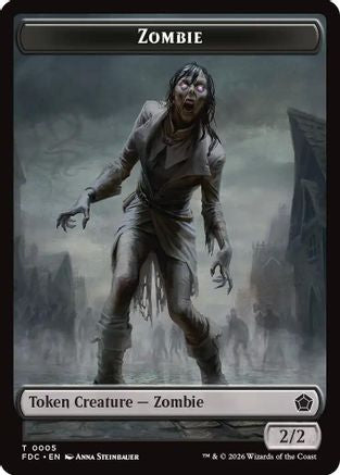 Image of Zombie // The Monarch Double-Sided Token (FDC-5 // 17) - Commander: Foundations