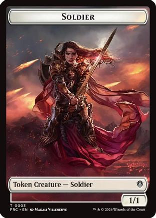 Image of Soldier // Shark Double-Sided Token (FRC-3 // 6) - Commander: Reality Fracture Foil