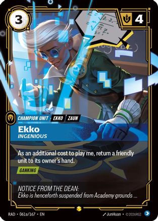 Image of Ekko, Ingenious (Alternate Art) (061a/167) - Radiance Foil