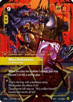 Image of Mordekaiser, Dominating (Alternate Art) (137a/167) - Radiance Foil