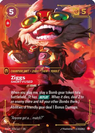 Image of Ziggs, Short-Fused (023/167) - Radiance Foil