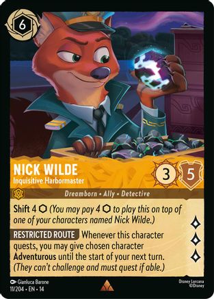 Image of Nick Wilde - Inquisitive Harbormaster (11/204) - Hyperia City Cold Foil