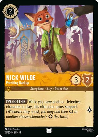 Image of Nick Wilde - Providing Backup (25/204) - Hyperia City Cold Foil