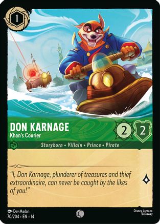 Image of Don Karnage - Khan's Courier (70/204) - Hyperia City Cold Foil