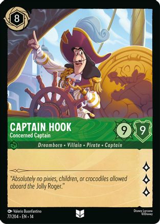 Image of Captain Hook - Concerned Captain (77/204) - Hyperia City Cold Foil