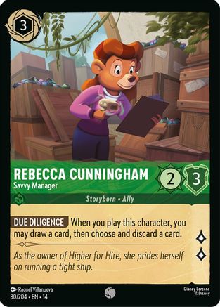 Image of Rebecca Cunningham - Savvy Manager (80/204) - Hyperia City Cold Foil