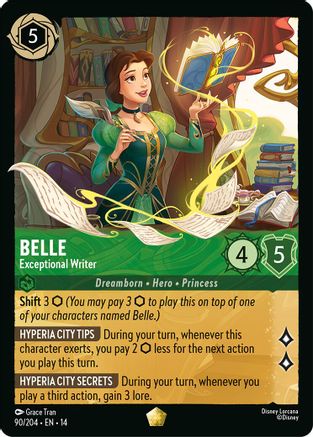 Image of Belle - Exceptional Writer (90/204) - Hyperia City Cold Foil