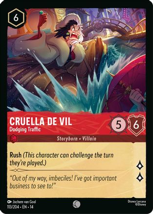 Image of Cruella De Vil - Dodging Traffic (113/204) - Hyperia City Cold Foil