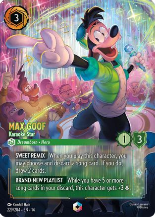 Image of Max Goof - Karaoke Star (Enchanted) (229/204) - Hyperia City Holofoil