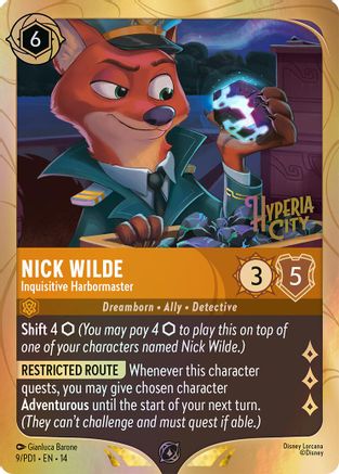 Image of Nick Wilde - Inquisitive Harbormaster (9) - Disney Lorcana Promo Cards Holofoil