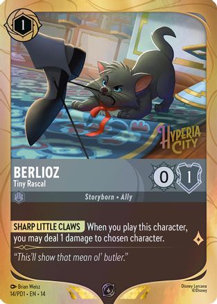 Image of Berlioz - Tiny Rascal (14) - Disney Lorcana Promo Cards Holofoil