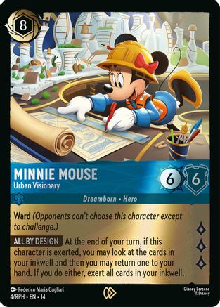 Image of Minnie Mouse - Urban Visionary (4) - Disney Lorcana Promo Cards Cold Foil