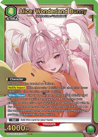Image of Alice: Wonderland Bunny (UP01BT/NIK-2-040) - UP01BT GODDESS OF VICTORY NIKKE Precious Booster Foil