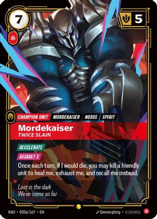 Image of Mordekaiser, Twice Slain (Alternate Art) (020a/167) - Radiance Foil