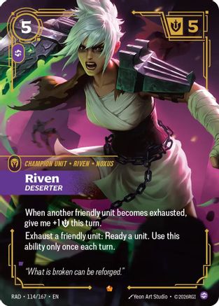 Image of Riven, Deserter (114/167) - Radiance Foil