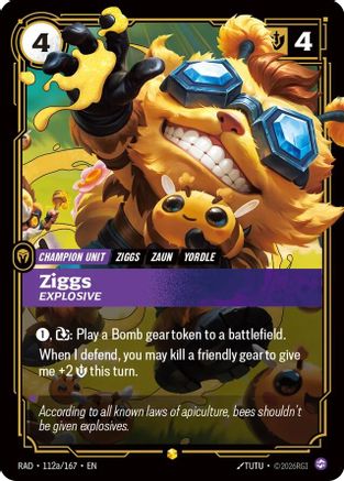 Image of Ziggs, Explosive (Alternate Art) (112a/167) - Radiance Foil