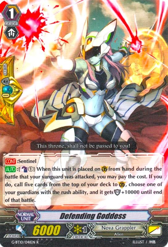 Image of Defending Goddess (G-BT10/041EN) [Raging Clash of the Blade Fangs]