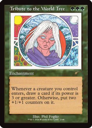 Image of Tribute to the World Tree (Retro Frame) (SLD-2708) - Secret Lair Drop Series Foil